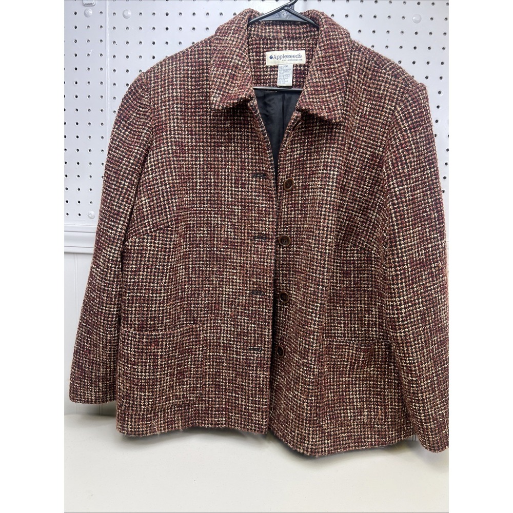 Appleseeds Womens 20W Multicolored Tweed‎  Blazer